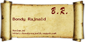 Bondy Rajnald névjegykártya